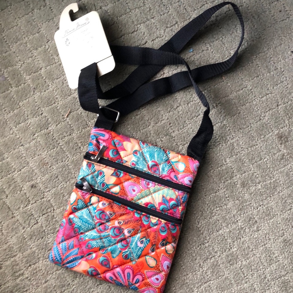 Peacock print crossbody